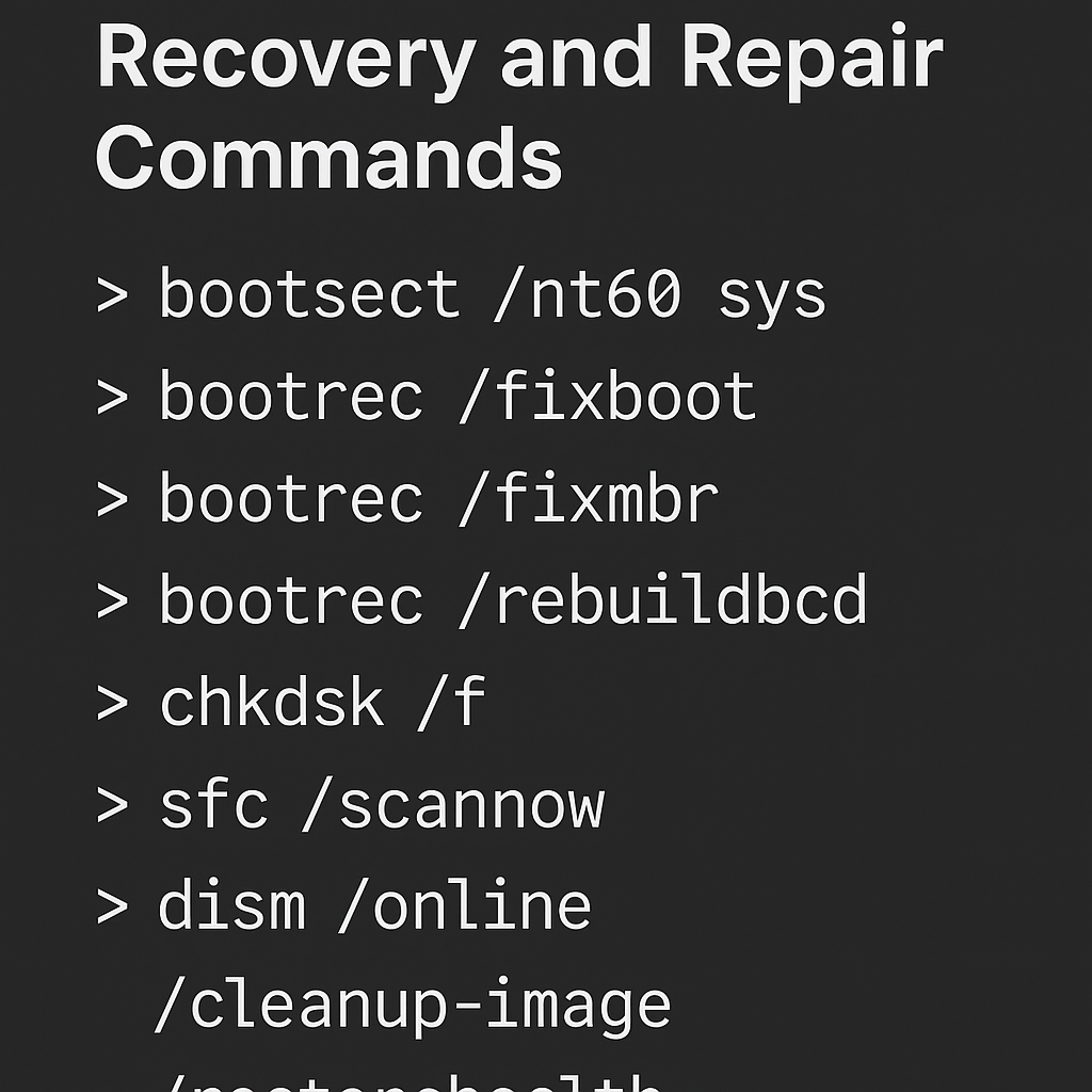 Essential Windows 11 Recovery and Repair Commands